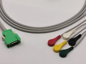 Nihon Kohden 20-pinners EKG-kabel 5 leder snap